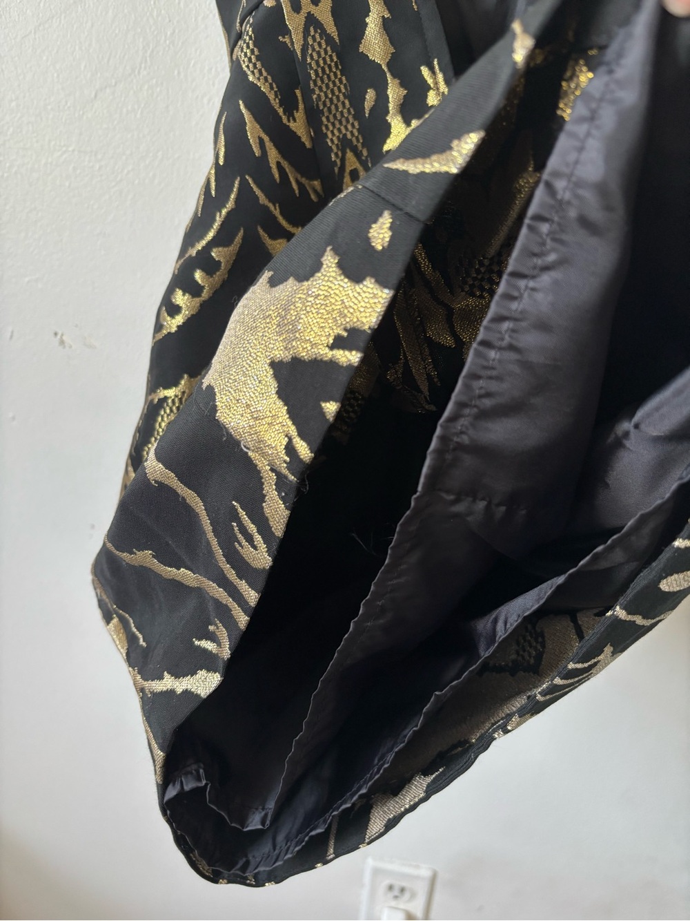 H&M Strap Mini Dress in Black and Gold Jacquard - Picture 5 of 9